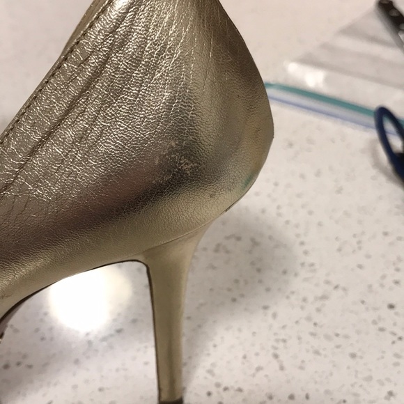 Open Toe, Gold Prada Platform Heels - Picture 8 of 8